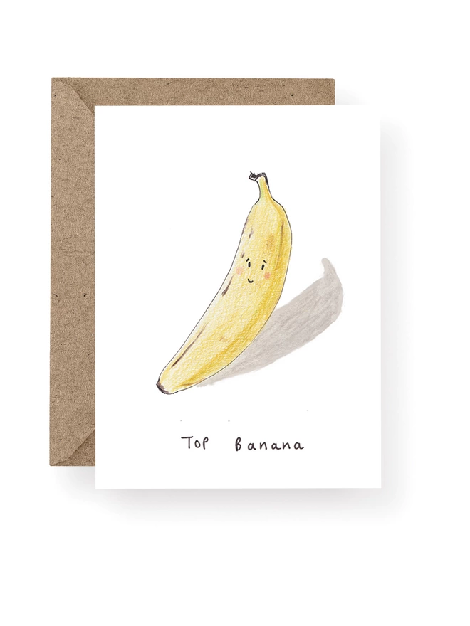 Top Banana Hand Drawn Greeting Card 