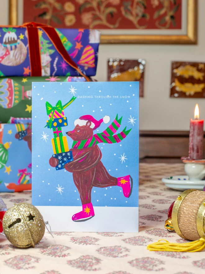 bear christmas card