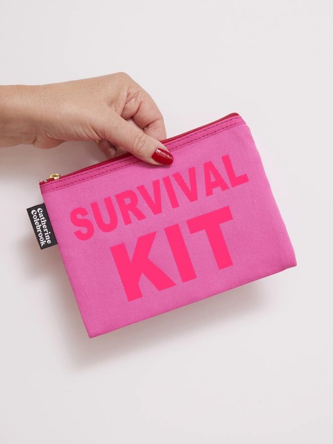 CATHERINE COLEBROOK SURVIVAL KIT POUCH PINK:PINK