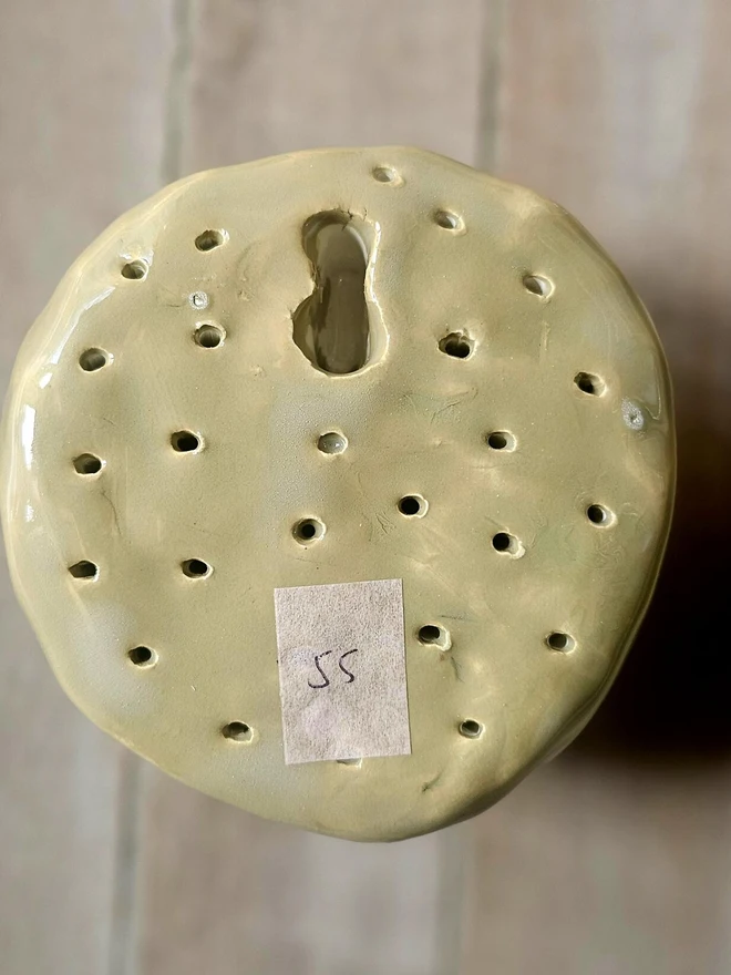 khaki sage olive green ceramic flower pottery art for wall sculpture handmade unique gift