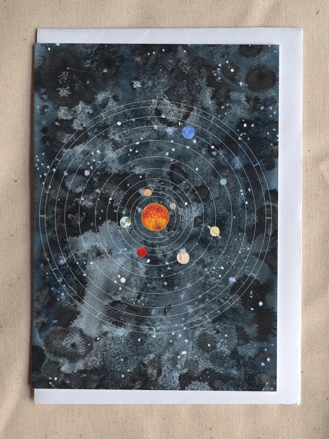  Solar System – Celestial Planets Greetings Card