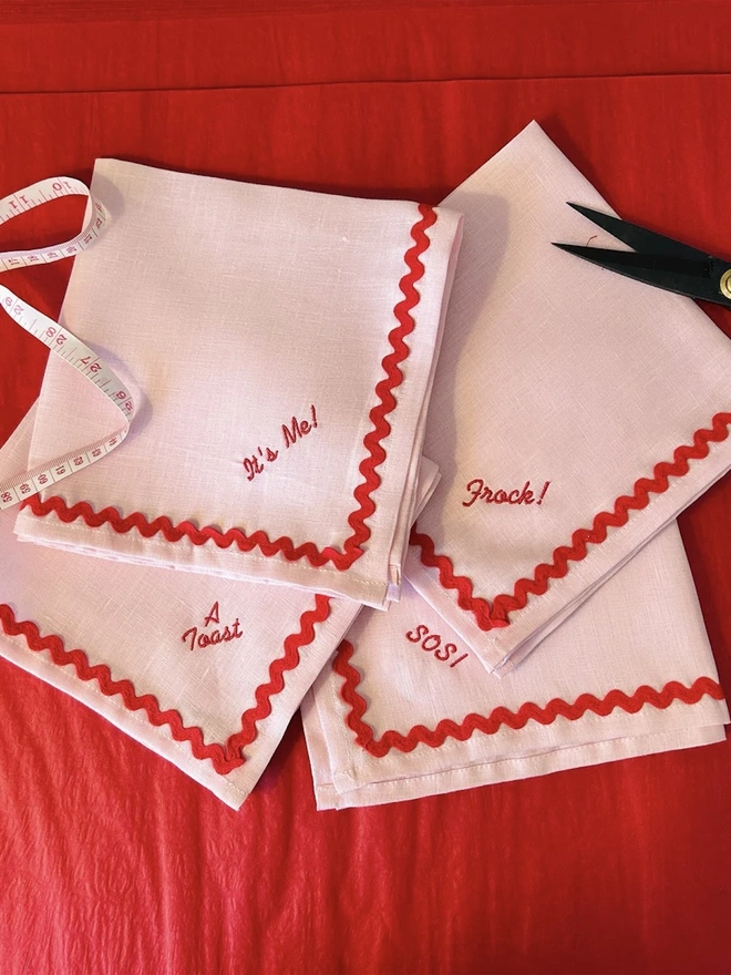 Personalised Ric Rac Cocktail Napkin (Set Of 4)