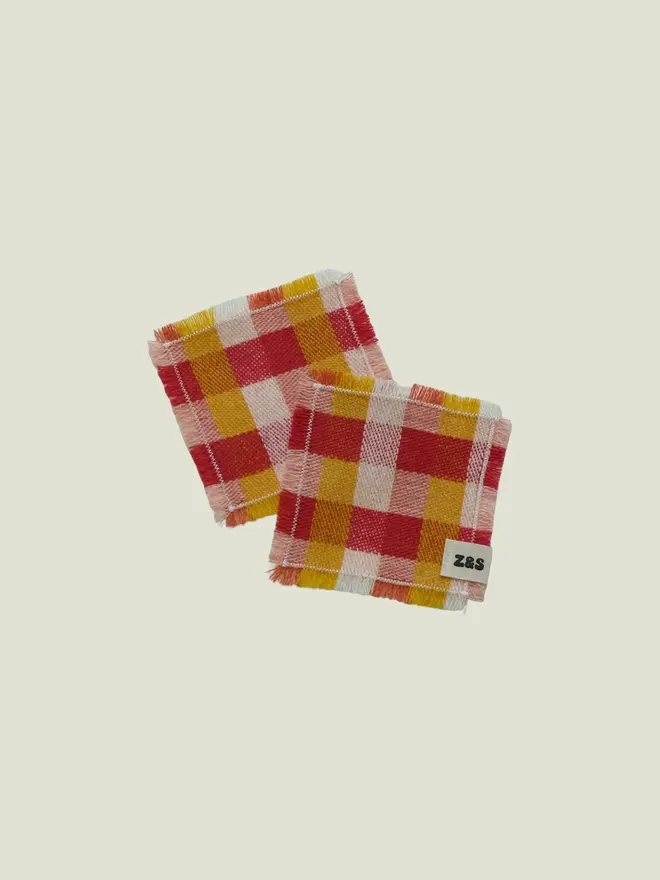 Rhubarb & Custard Coasters. A set of two coasters.