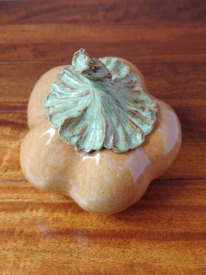 Pumpkin Jar Lidded Pot Halloween Decor
