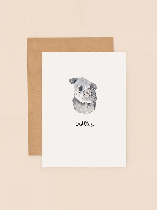 koala cuddles mini greeting card