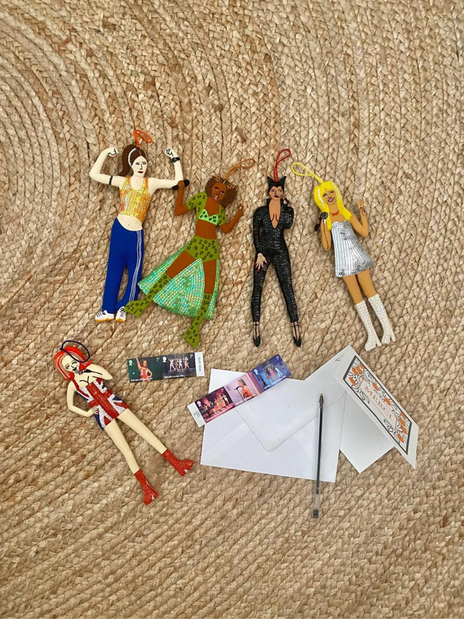 hand stitched spice girls hanging decorationshand stitched spice girls hanging decorations set