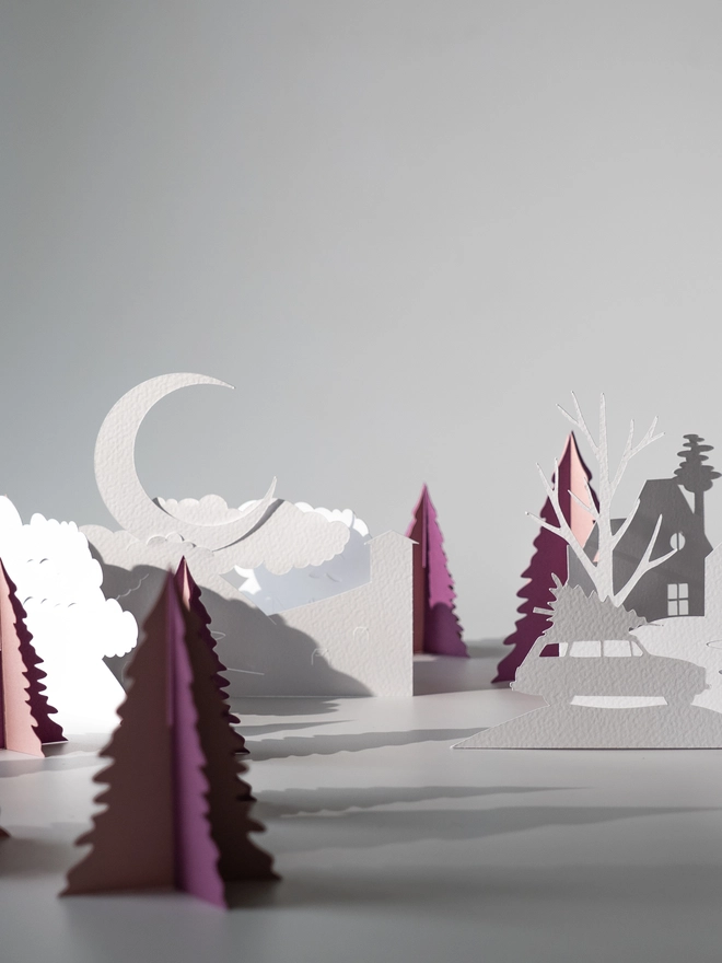 paper christmas scene