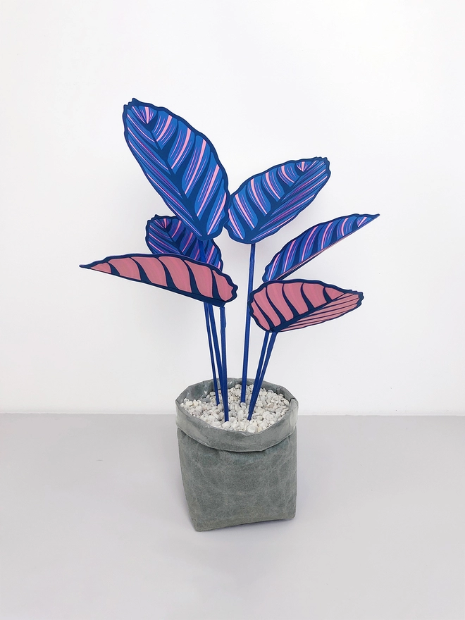 Blue artificial paper plant by Brazen Botany