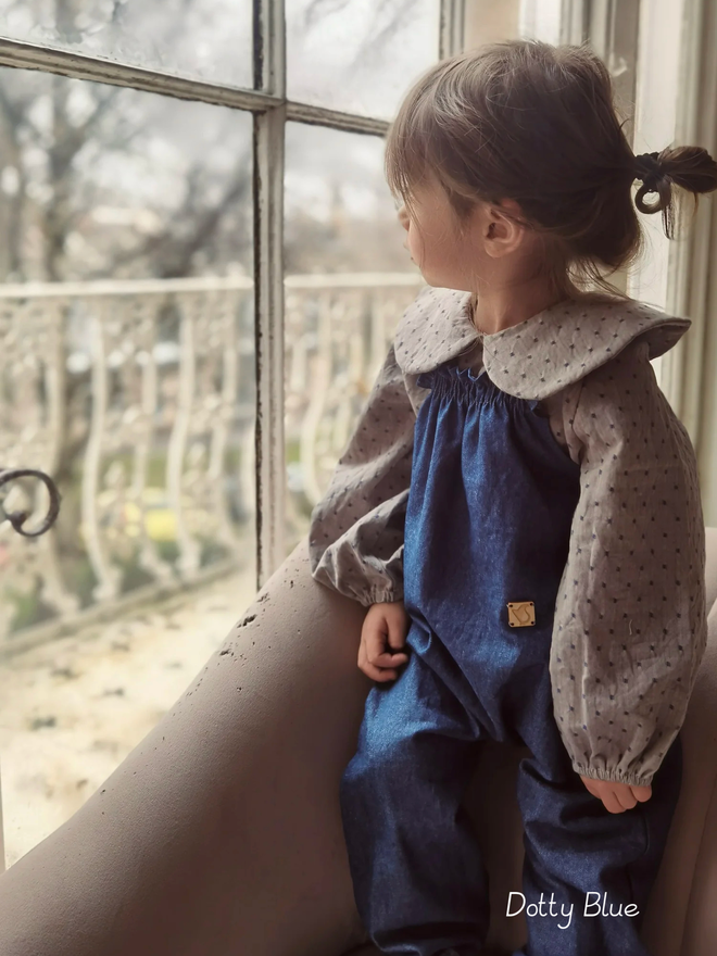 Kids' Organic Cotton Blouse Dress Peter Pan collars