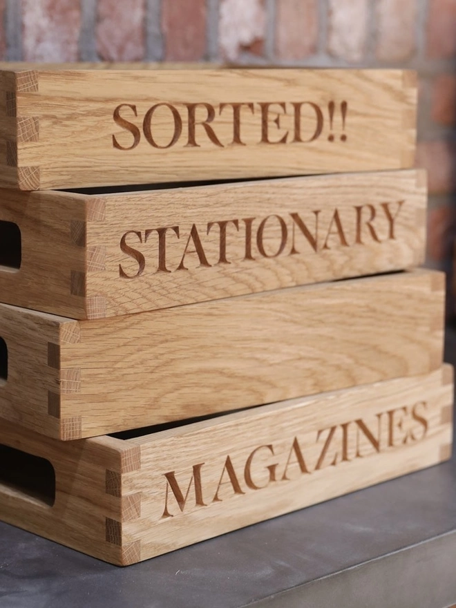 Personalised Oak Butler Tray - Small 