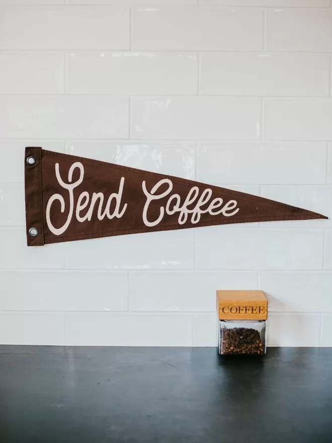 Send Coffee Pennant Flag by Caro B