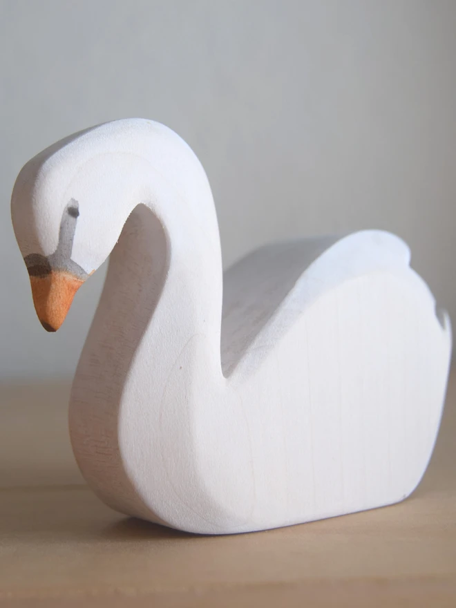  Handmade ecofriendly wooden toy figurines, swan toy figures made by hand by Eric and Albert made in Wales, UK