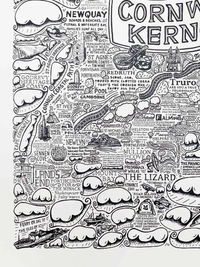 Cornwall Poster Wall Art Print Bottom Right