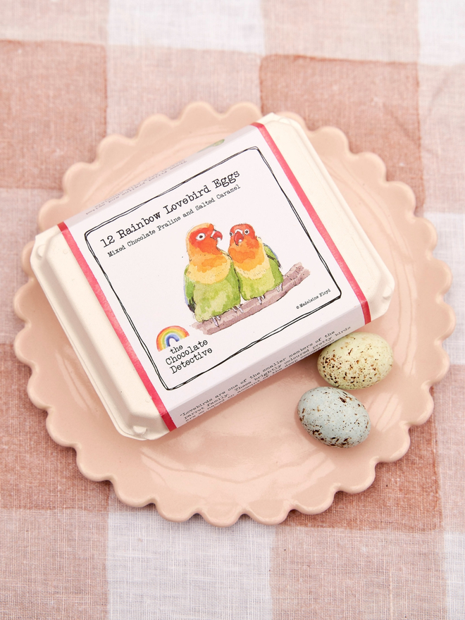 Chocolate love bird eggs