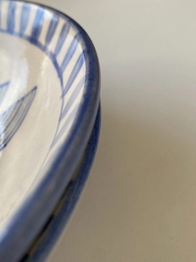 Handmade Stoneware Bird Bowl