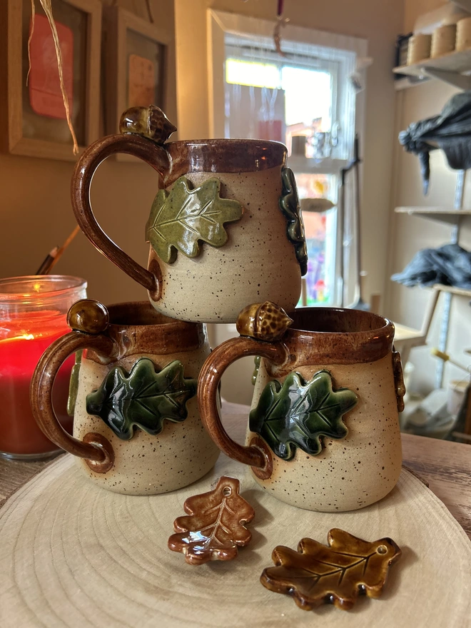 Ceramic Oak Leaf Mug