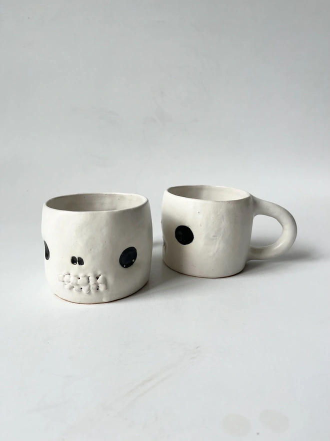 stoneware Cup in the Shape of a Skull