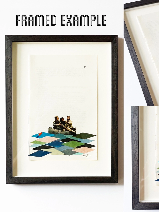 A framed collage.