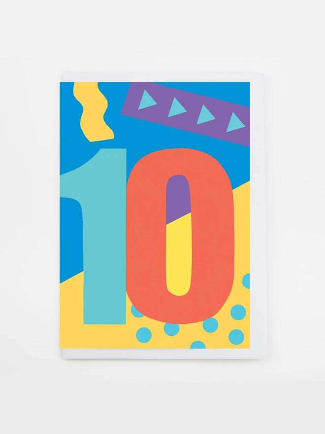 number 10 tenth birthday card