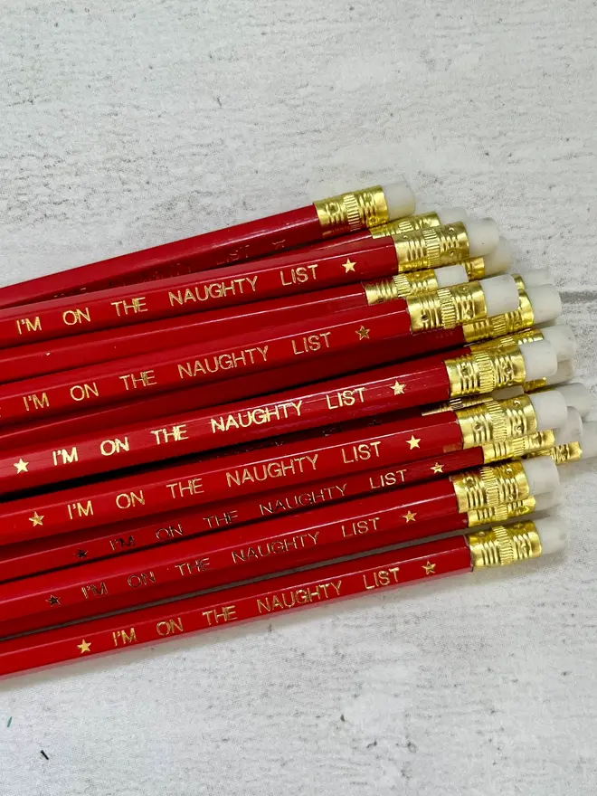'I'm On The Naughty List' HB Christmas Elf Pencil