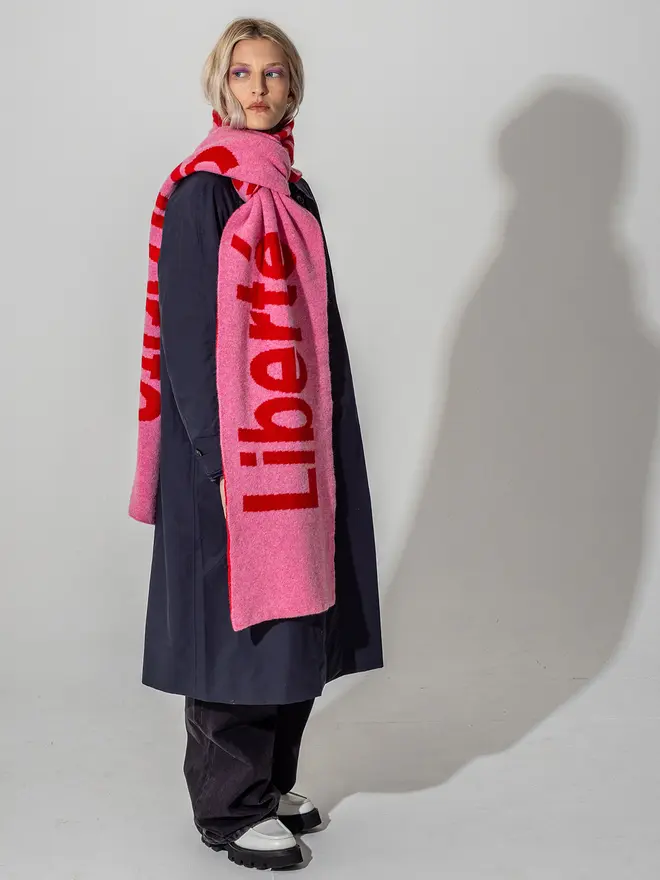 French Rose & Rouge Liberté Egalité Sororité scarf