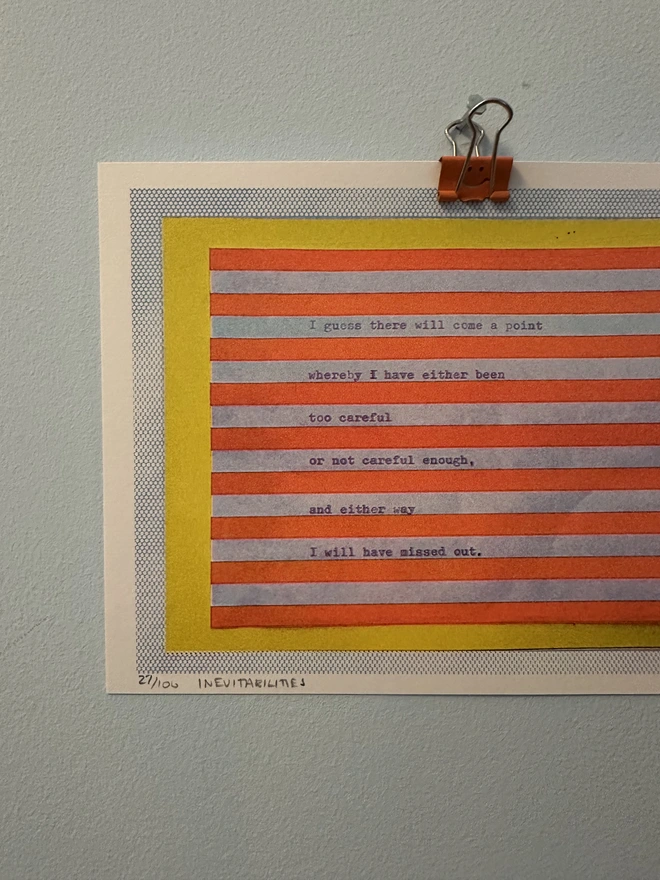 'Inevitables' A5 Risograph Print Wall Art