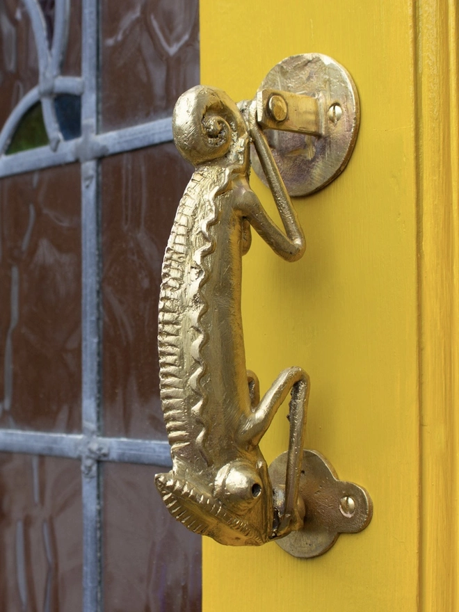 Ghanaian Ashanti Brass Door Knocker 'Chameleon'