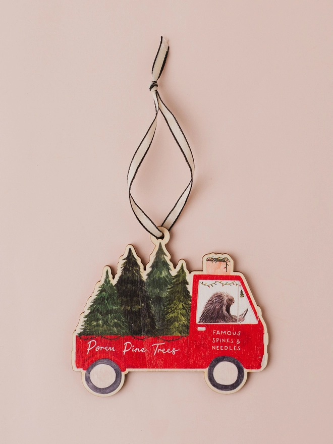 Porcupine pun Christmas decoration