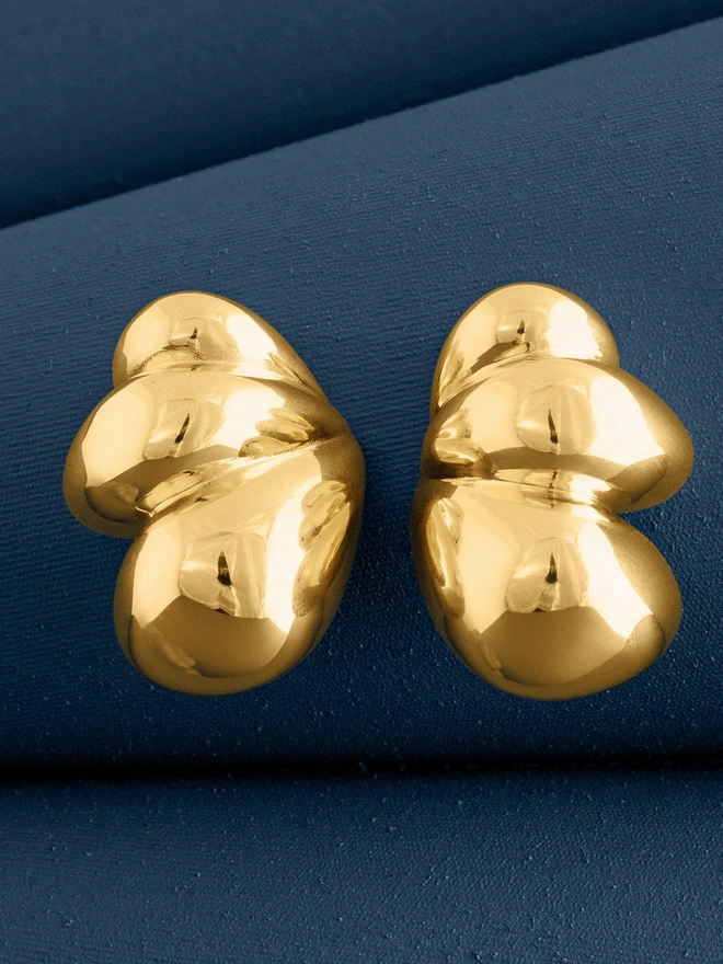 Loel Gold Puffy Wing Earrings