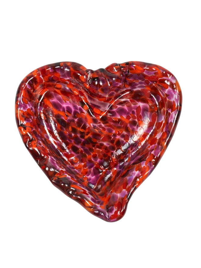 Handmade Murano glass heart trinket dish