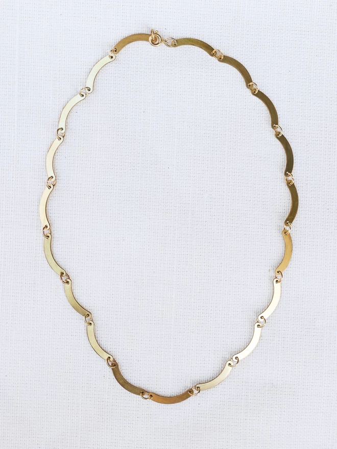 Brass Scallop Chain Necklace