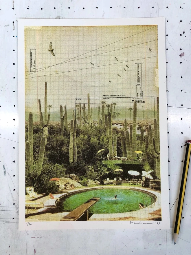 At The Foot Of The Cacti Mini Edition Screenprint