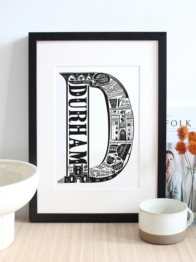 Durham letter D art print