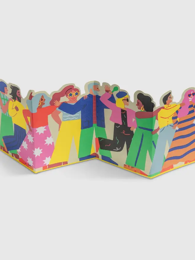 Conga Line Concertina Card