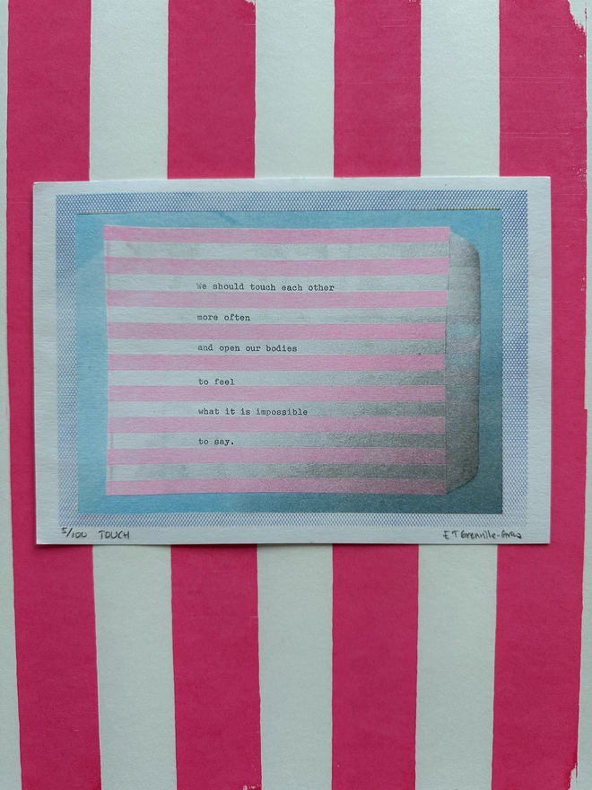 Touch Risograph Print in A5