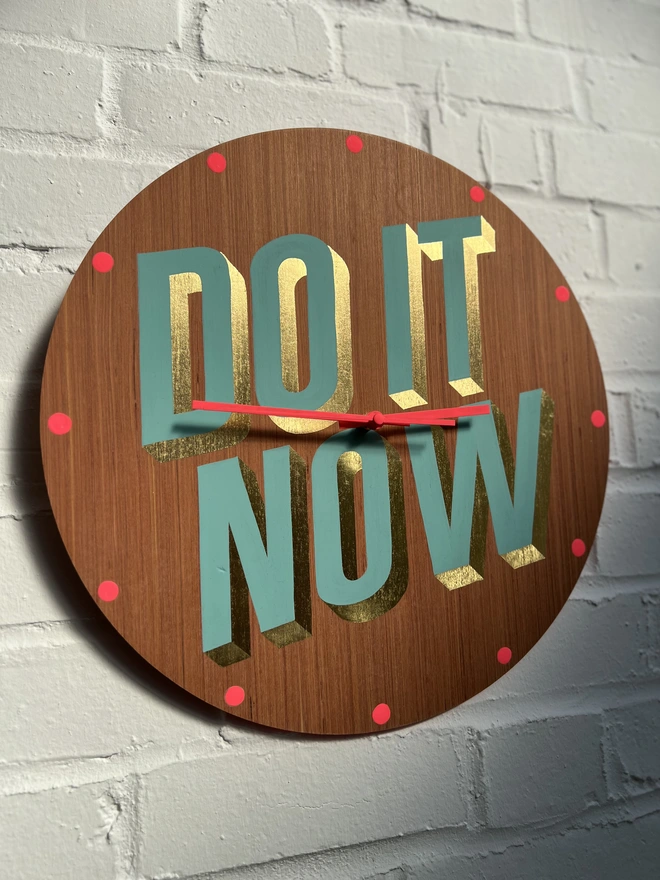 Do it now hand painted clock