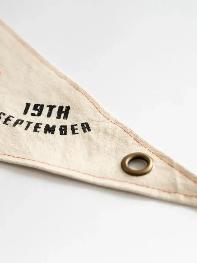 Custom Date Cotton Canvas Pennant Flag 
