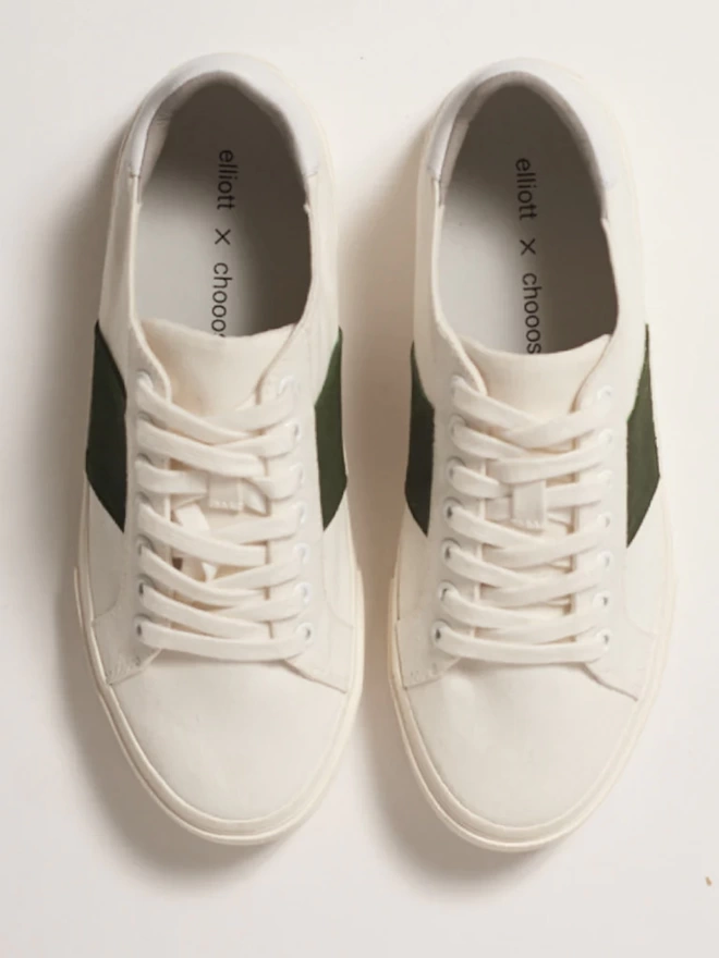 Low Recycled Canvas White/Green