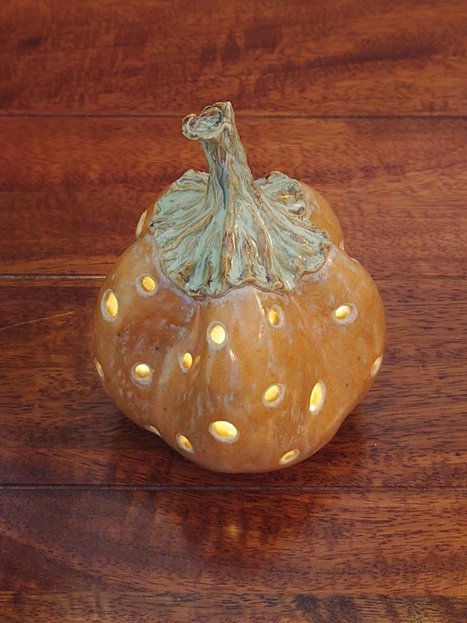 Pumpkin Tea Light Candle Lantern Halloween Decor