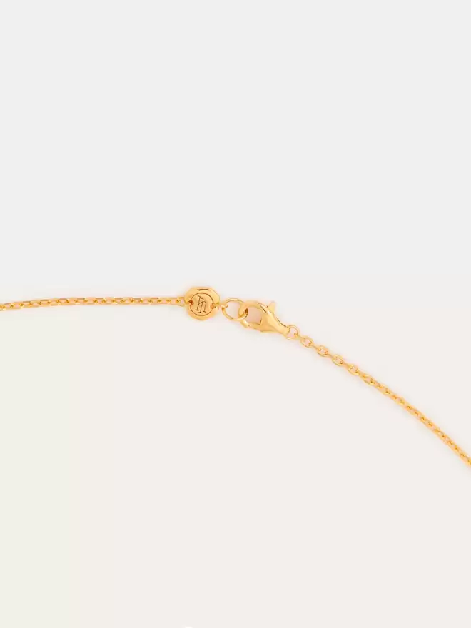 lobster clasp detailing of a fine chain gold necklace