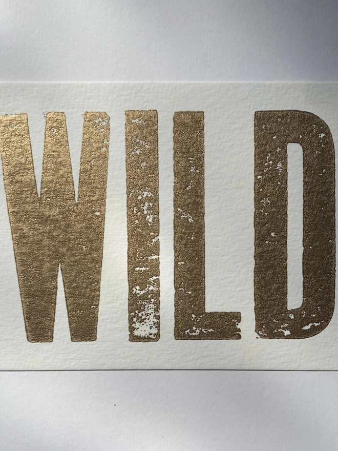 'Wild' Original Letterpress Print 