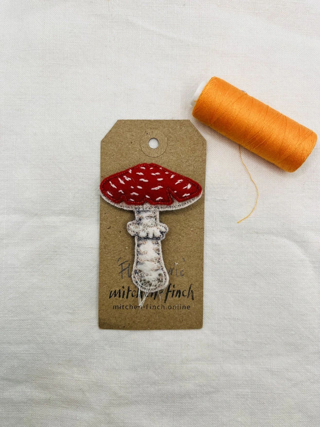 fly agaric brooch