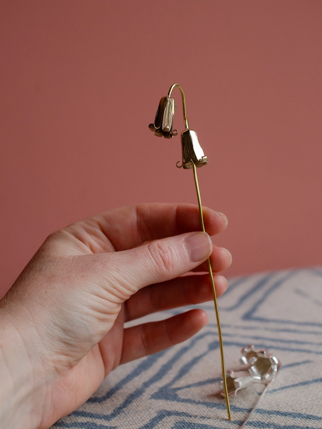 Handmade Brass Blue Bell Stem By Ellen Lou