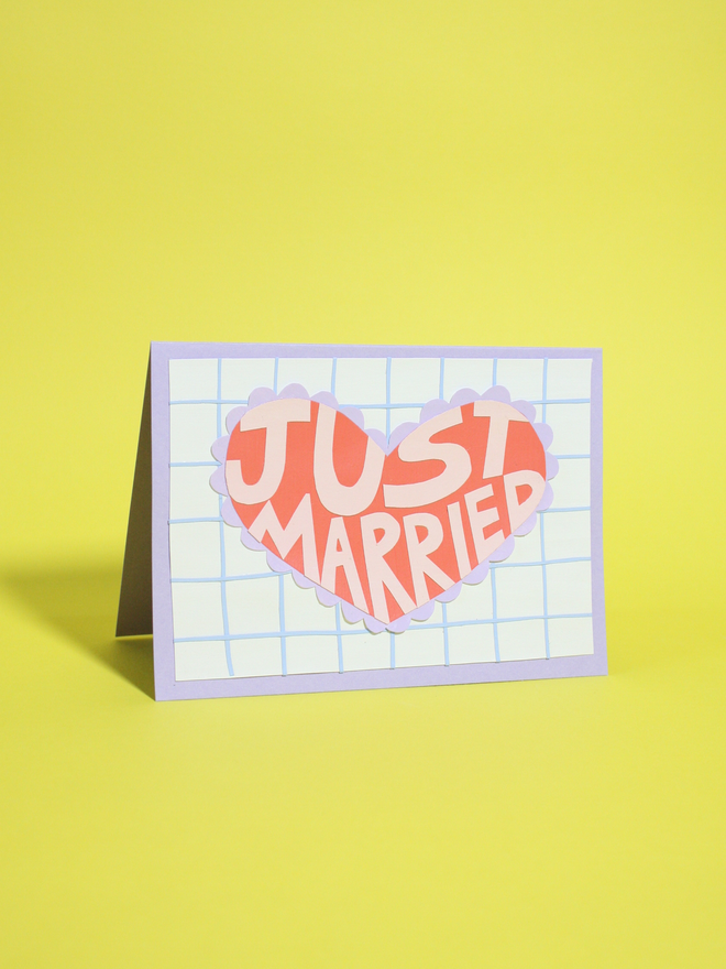 'Just Married' Handmade Collaged Card