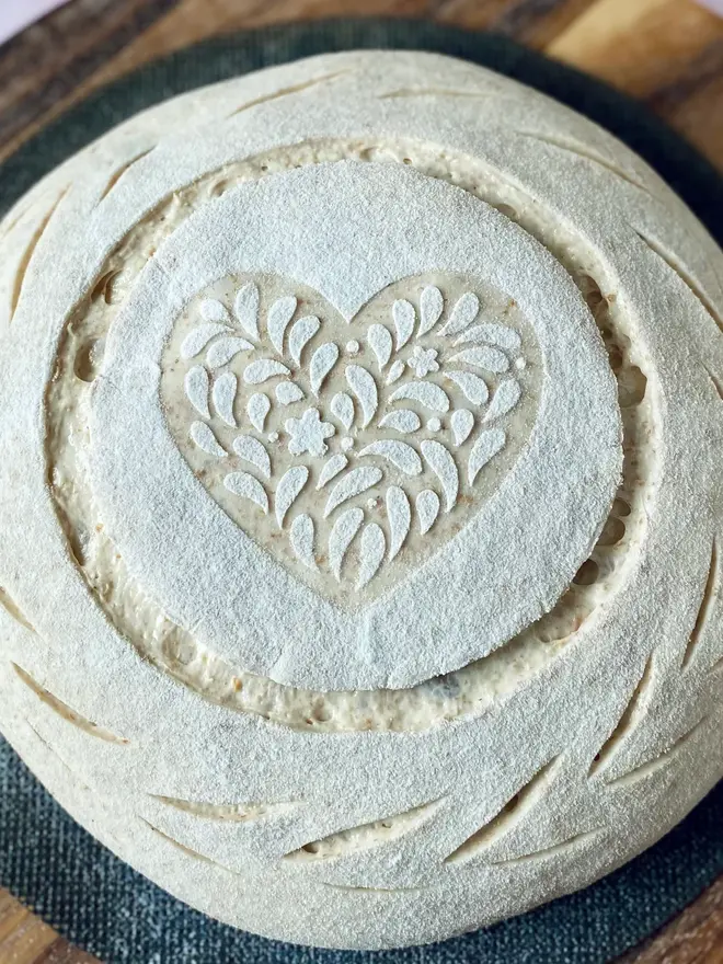 Bread art stencils - heart