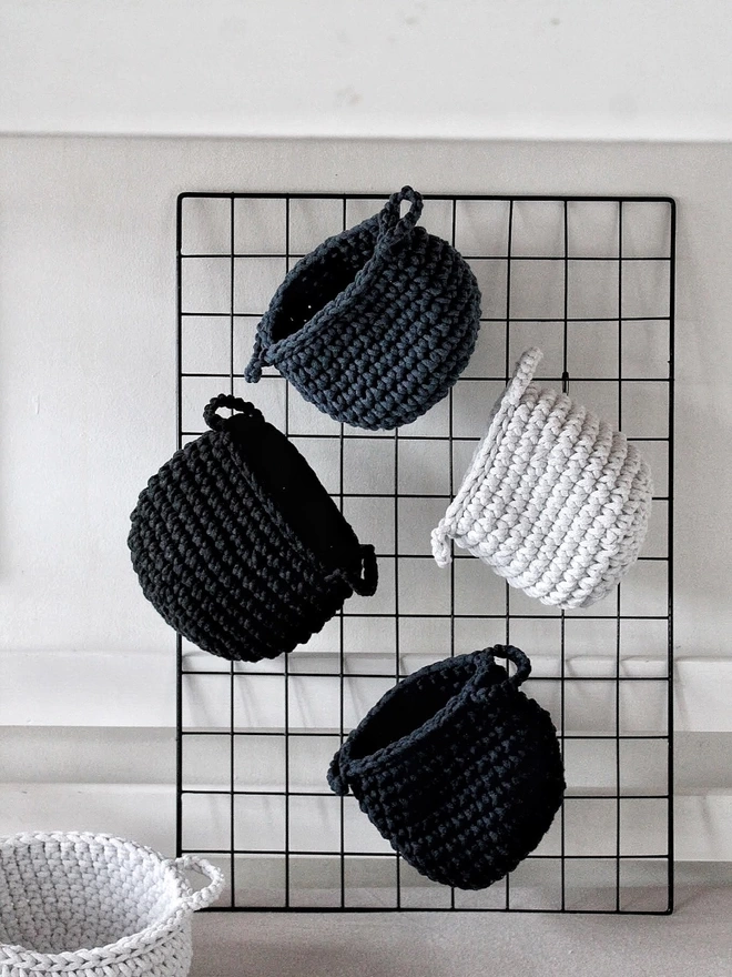 hand crochet cotton small basket Zuri House