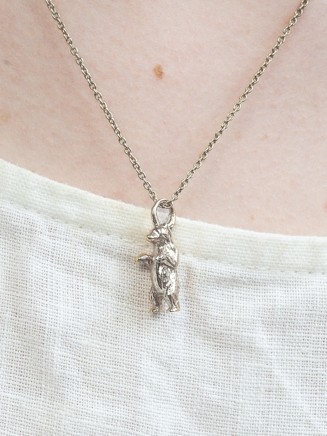  sterling silver bear necklace