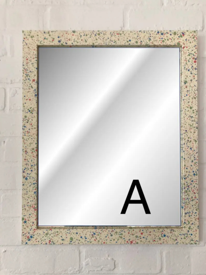 Large Mirror. A large mirror in A