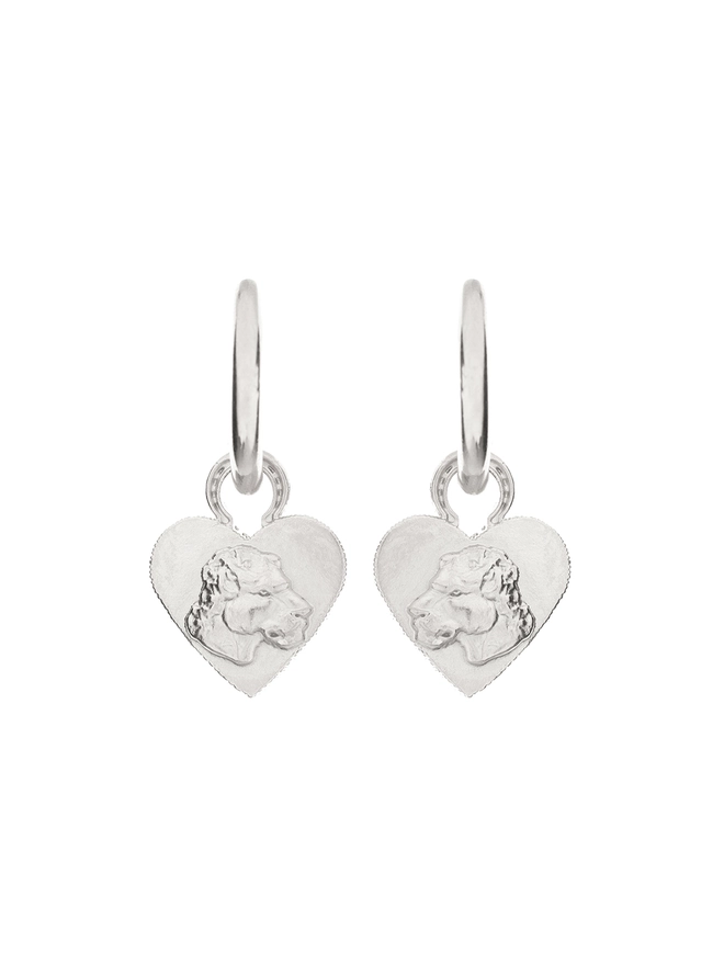 Hoop Lioness Heart Earrings silver