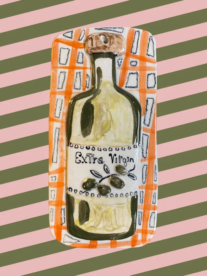 olive oil ceramic wall hanging